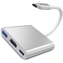 [BOUENN] USB Type c HDMI Adapter 3-in-1 Converter Adapter USB-C HDMI USB 3.0 High Speed Port 60W High Speed PD Charging Switch TV Output Compatible with MacBook Pro/Mac Air (2018-2024) /pad/Galaxy and