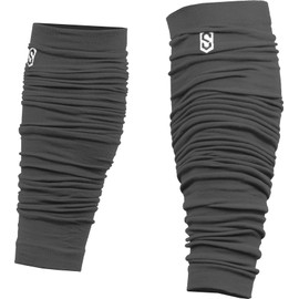Sports Unlimited Gameday - Mangas de fútbol para piernas y pantorrillas, para jóvenes y adultos, se venden como un par, Negro -, Adulto