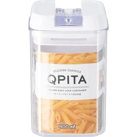 Fujiboeki Cupita 47751 Storage Container, Canister, Width 3.9 x Depth 3.9 x Height 5.5 inches (10 x 10 x 14 cm), White, 28.2 fl oz (800 ml), Lockable, Stackable