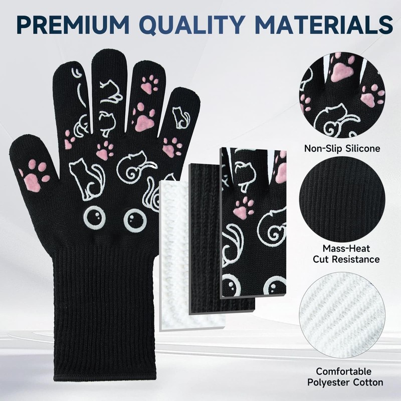 BBQ Gloves - 1472℉ Heat Resistant Grilling Cooking Oven Gloves