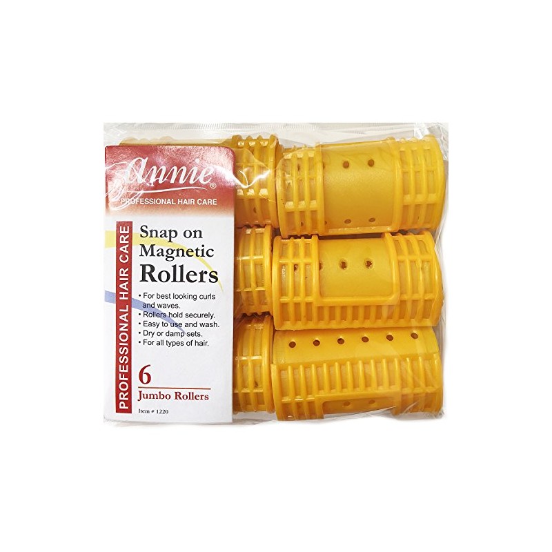 Annie Snap on Magnetic Rollers #1220, 6 Count Orange Jumbo