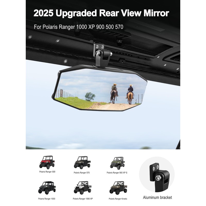 ZIDIYORUO UTV Rear View Mirror Compatible with Polaris Ranger Accessories