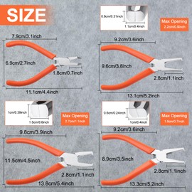 LEONTOOL End Plastic Nippers, Set of 4, Precision End Nippers, Small, Cutter, Strong, 90 Degree Type, Blade Width: 0.1 inches (3/8/10 mm), Straight Blade, 38 Degree Type, Mini, Slicing Nippers, Spring