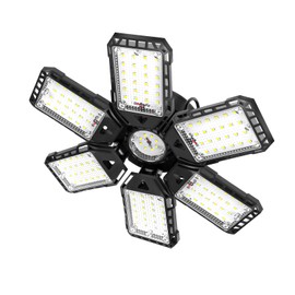 Aoretic LED Garage Lights 1 Pack -180W, 18000LM 6500K Led Shop Light with 6+1 Deformable Panels, Basement Barn Light Garage Ceiling Lights, E26/E27 for Garage, Warehouse, Shop