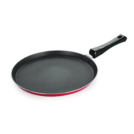 Nirlon Special Non-Stick Aluminium Cooking Flat Base Tawa Pan, 28.5cm, Red (FT12)