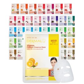 DERMAL DERMAL 39 Combo Pack A Collagen Essence Korean Face Mask - Hydrating & Soothing Facial Mask with Panthenol - Hypoallergenic Self Care Sheet Mask for All Skin Types - Natural Home Spa Treatment Masks