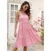 Berydress Women Summer Casual Spaghetti Strap Tiered Midi Dresses Floral