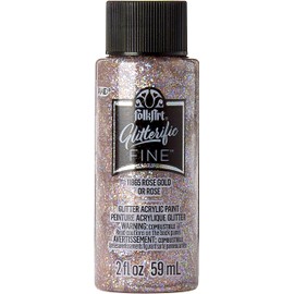 FolkArt Glitterific Fine Assorted Acrylic Craft Paints, Rose Gold 2 fl oz Premium Acrylic Paint with Glitter Finish, Perfect for Easy to Apply DIY Arts and Crafts, 11865