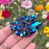 Rainbow Angel Aura Quartz Geode – Natural Titanium Crystal Cluster