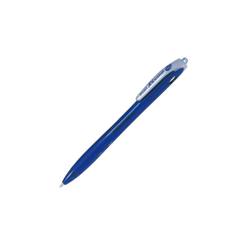 Pilot BRG100M10L Oil Based Ballpoint Pens, Rex Grip, 1.0, Blue,