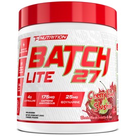 Batch 27 Lite Pre Workout Powder - Clean Energy, Intense Pumps, Strength & Endurance - L Citrulline, Beta Alanine, Caffeine, Dynamine, & Electrolytes - NO Booster - 20 Servings, Cherry Lime Slushie