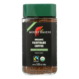 UD Mount Hagen Organic Fairtrade Instant Decaffeinated Coffee 6-Pack 3.53 oz Sugar-Free Mellow Taste for Cappuccino Black Coffee