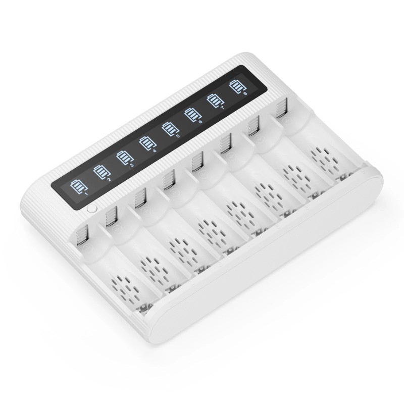 EBL 8 Slots LCD Rechargeable Battery Charger For Ni-MH Ni-Cd
