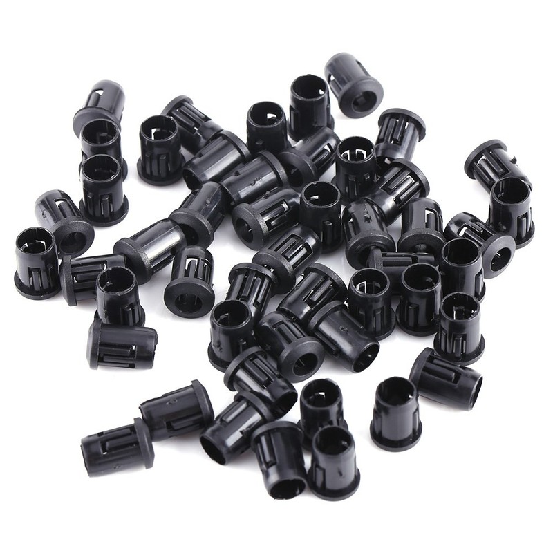 50 Pcs/Set LED Lamp Socket Diode Holder Nylon Black Clip