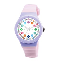 SYOYUEX Kids Analog Watch，Waterproof Watch for Kids Boys Girls Ages 3-16，Soft Band Learning Time Teacher Easy to Read Analog Sport Outdoor Children Watches, Luminous Watch, Kids Gifts，Boys Girls Watch (Purple + Pink)