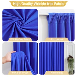 24x10FT Black Backdrop Curtains for Wedding Parties, Wrinkle Free Polyester Photography Backdrop Drapes for Wedding Baby Shower Birthday Parties Stage Background Stand Decorations 4x10ft,6 Panels