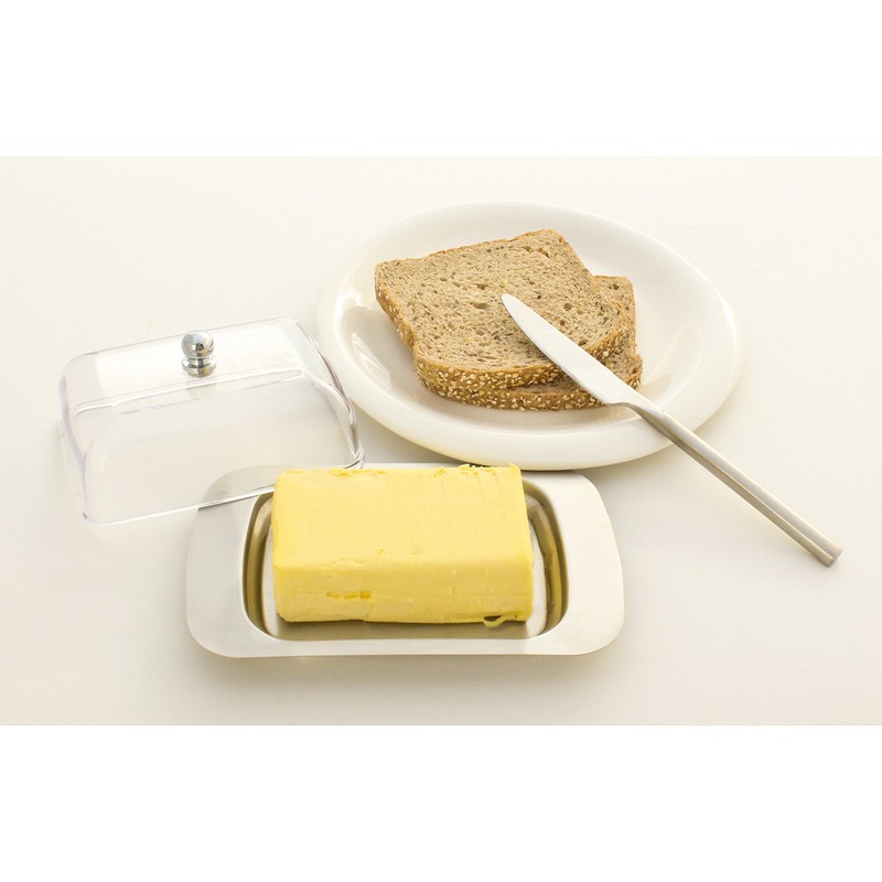 Zoie + Chloe Stainless Steel Butter Dish with Easy to