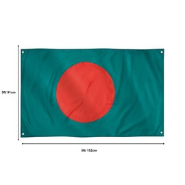 Runesol Bangladesh Flag, 91 x 152 cm (3 x 5 ft), 4 Eyelets, Red and Green Country Flag, Premium Flags for Indoor and Outdoor Use, Vibrant Colours