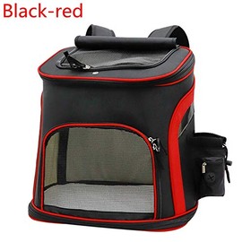 VIGAN - Mochila de malla transpirable para perro de gran capacidad para gatos (negro y rojo)                                                          