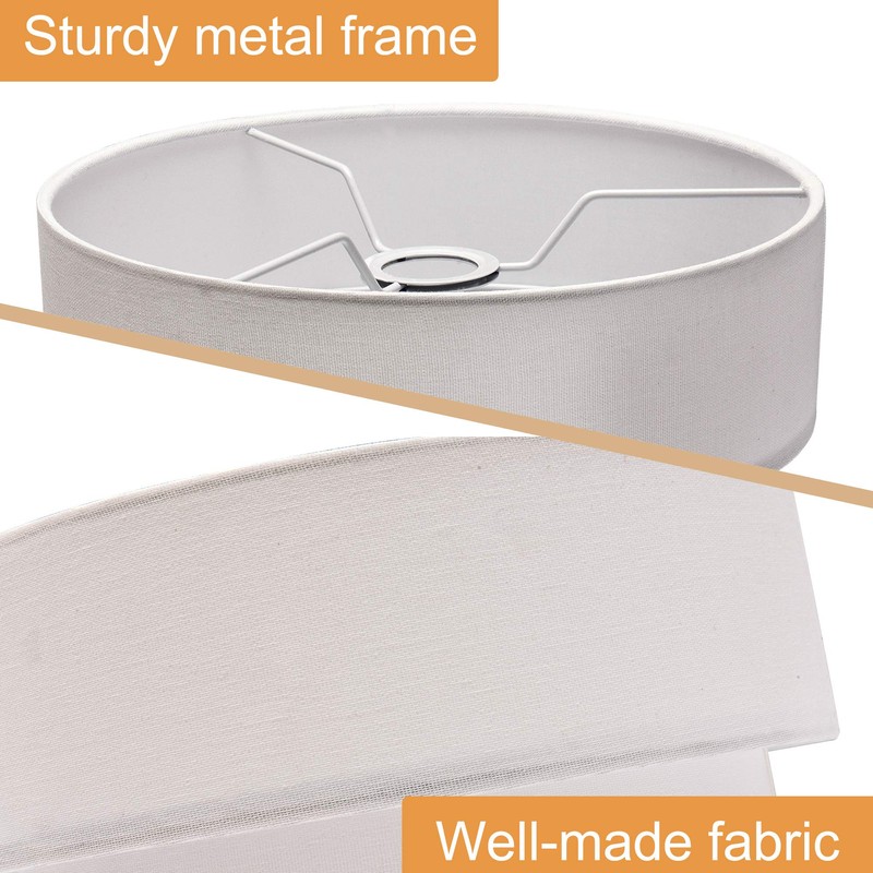 EDISLIVE 3-tier Drum Linen Lamp Shade for Pendant Lamp Floor