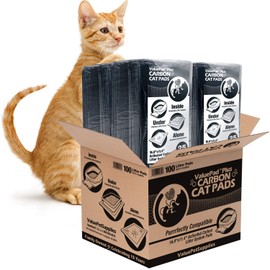 ValuePad New Plus Carbon Cat Litter Pads, 16.9x11.4 Inch, 100 Count - Generic Refill for Tidy Cat Breeze Litter System, Activated Charcoal Odor Control, Super Absorbent