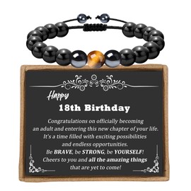 Sereney Happy 18th Birthday Gifts for Boys, Triple Protection Bracelet As Cool Gifts for 18 Year Old Boy, 18th Bday Decoration Jewelry As Gifts for Him Boys Men Male Son Grandson Friend Birthday