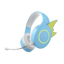 YAKEN YRKR Bluetooth Headphones,Headphones Wireless Bluetooth V5.3,Over Ear Headphones HiFi Elvish Ears with LED for Smartphone Computer Laptop (Blue)