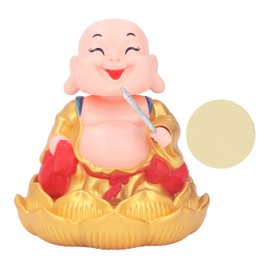 Nodding Smiling Buddha Maitreya Automatic Laughing Car Dashboard Solar Buddha Toy for Home Desktop Golden