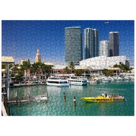 MyPuzzle Marina at Bayside Marketplace in Downtown Miami, Florida, USA - Premium 500 Piece Jigsaw Puzzle for Adults