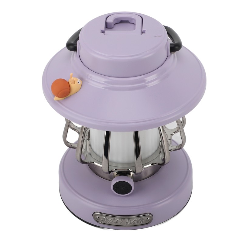 Retro Rechargeable Camping Lantern Infinite Dimming 3 Level Color Temperature