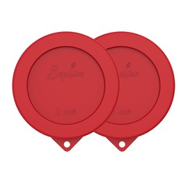 Sophico 1 Cup Round Silicone Storage Cover Lids Replacement for Anchor Hocking and Pyrex 7202-PC Glass Bowls (Container not Included) (Red - 2 pack)