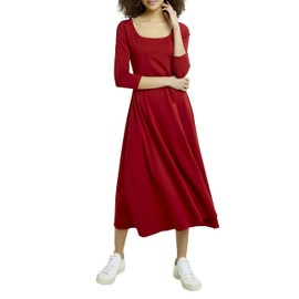 People Tree Women's Valencia Dress Casual Dress, red