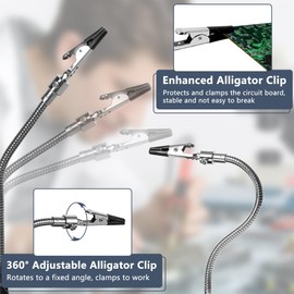 WUFANC Third Hand Soldering Aid Tool, Metal Base Plate, Strong Stability, Board Holder with 3 x Magnifying Glass, 360° Rotating Gooseneck Arm for Electronics, Welding and Crafts