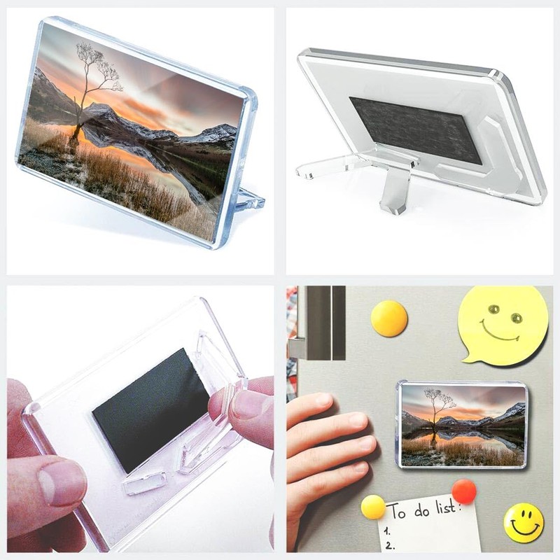 Classic Rectangle Magnet with Stand - Snowy Mountains Buttermere UK