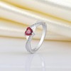YL 925 Sterling Silver Engagement Ring Heart Cut 5MM Created