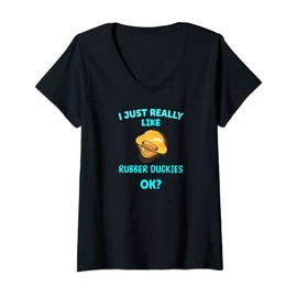 Womens I Just Really Like Rubber Duckies OK Funny Isopod Lover V-Neck T-Shirt