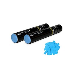 VomGuten Pack of 2 Manual Confetti Cannons (Light Blue, 30 cm)