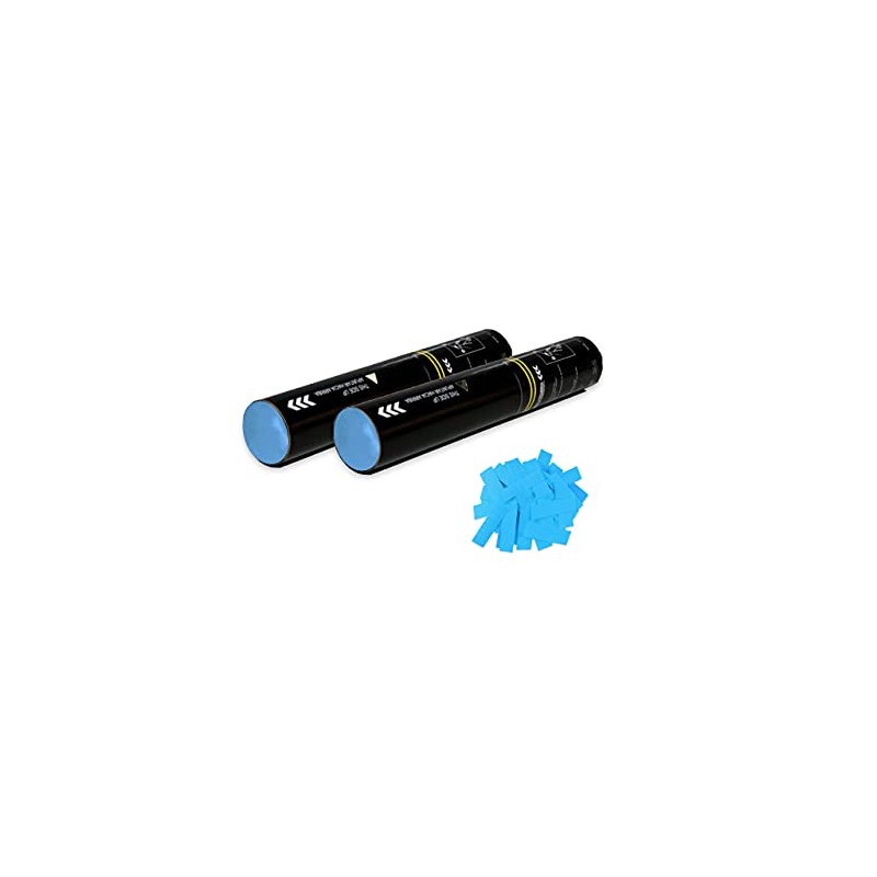 VomGuten Pack of 2 Manual Confetti Cannons (Light Blue, 30