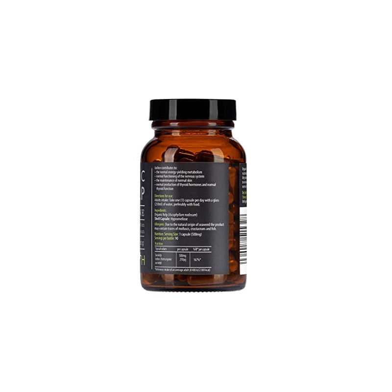 KIKI Health Organic Sea Kelp - 90 Capsules, 500mg |