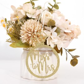 10 Pcs Miss to Mrs Decorations - Bridal Shower Party Decorations,Vase Tags Decorations,Wedding Table Centerpieces,Miss to Mrs Wedding Party Photo Props