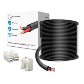LEADTOPS 10 m 22 Gauge 22/2 2 Core Electric Wire 2-Pin Cable 2 x 0.3 mm² for LED Light, Automobile, Boat, Equitment