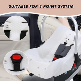 Miracle Baby Infant Car Seat Cover Liner, Universal Baby Car Seat Protective Cover, Cotton Newborn Car Seat Replacement Liner for 3 or 5 Point System (Bunny)