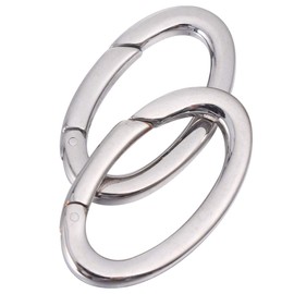Milisten 2 x O-Ring Round Carabiner Snap Clip Spring Clip Round Carabiner Oval Spring Clip Outdoor Sport Buckle for Outdoor 28 mm x 16 mm / 1. 1 x 0. 6 Inches
