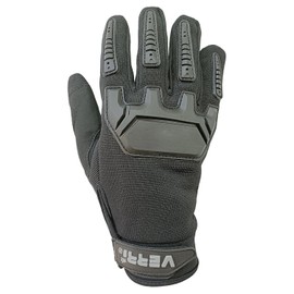 Verri | Guantes para Bicicleta, Bici o Ciclismo con Protecciones en los Nudillos y Dedos Completos para Seguridad de Las Manos en los Trayectos, Negro
