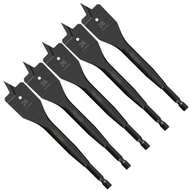 5 x SabreCut SCRIW26_5 26mm x 152mm Impact Rated Flat Wood Spade Bits Compatible with Bosch Dewalt Makita Milwaukee and Many Others