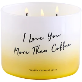 Vela perfumada de vainilla con 3 mechas, vela de aromaterapia para el día de San Valentín, romance, 15.5 onzas, velas de soja perfumadas naturales | Vela de soja con cita de café regalos para él y ella