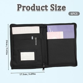 ZesNxj Fahrzeugmappe A5, Mappe A5, Dokumentenmappe A5, Hochwertige Mappe A5 für Auto-Handschuhfach, Praktische Dokumententasche A5 als Kfz-Schein-Hülle & Bordmappe (24x17,5cm, Schwarz)