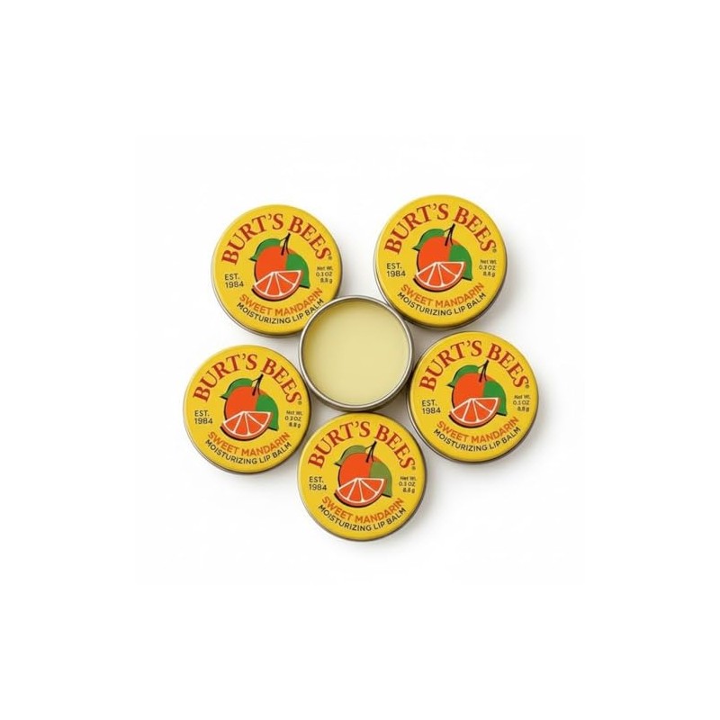 Paquete de 6 bálsamos labiales Burt's Bees Throwback Sweet Mandarin
