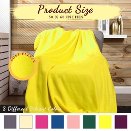 40 Packs Fleece Blanket Bulk 60 x 50 Inch Soft Lightweight Fleece Blanket Warm Throw Blanket Plush Cozy Fleece Pet Blanket for Bed Couch Sofa Home Office Wedding Gifts Travel Camping (Vibrant Color)