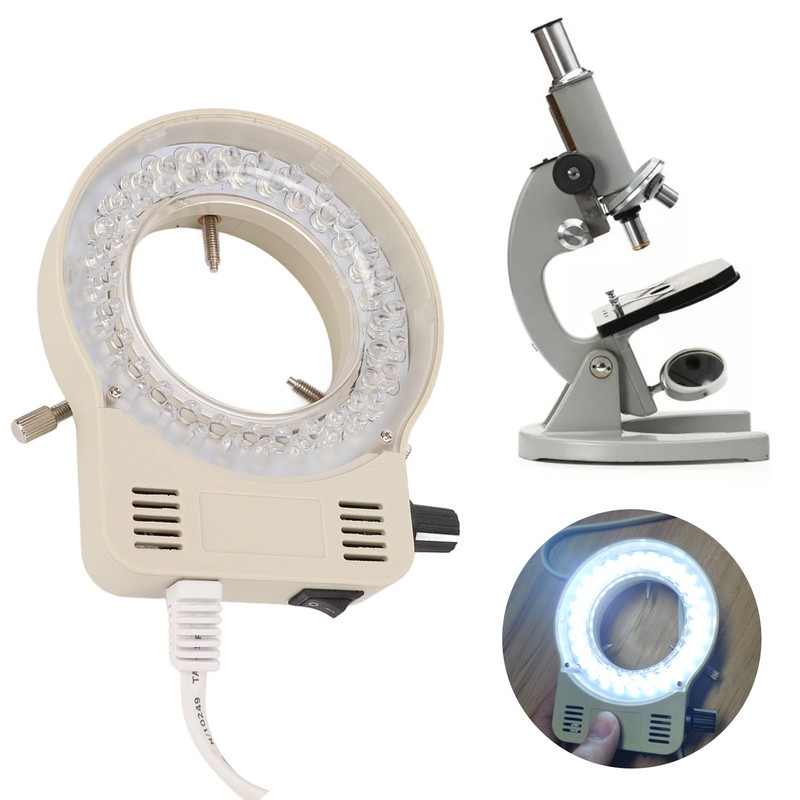 Microscope Illuminator Ring LED Light Source Adjustable Accessory 100‑240V